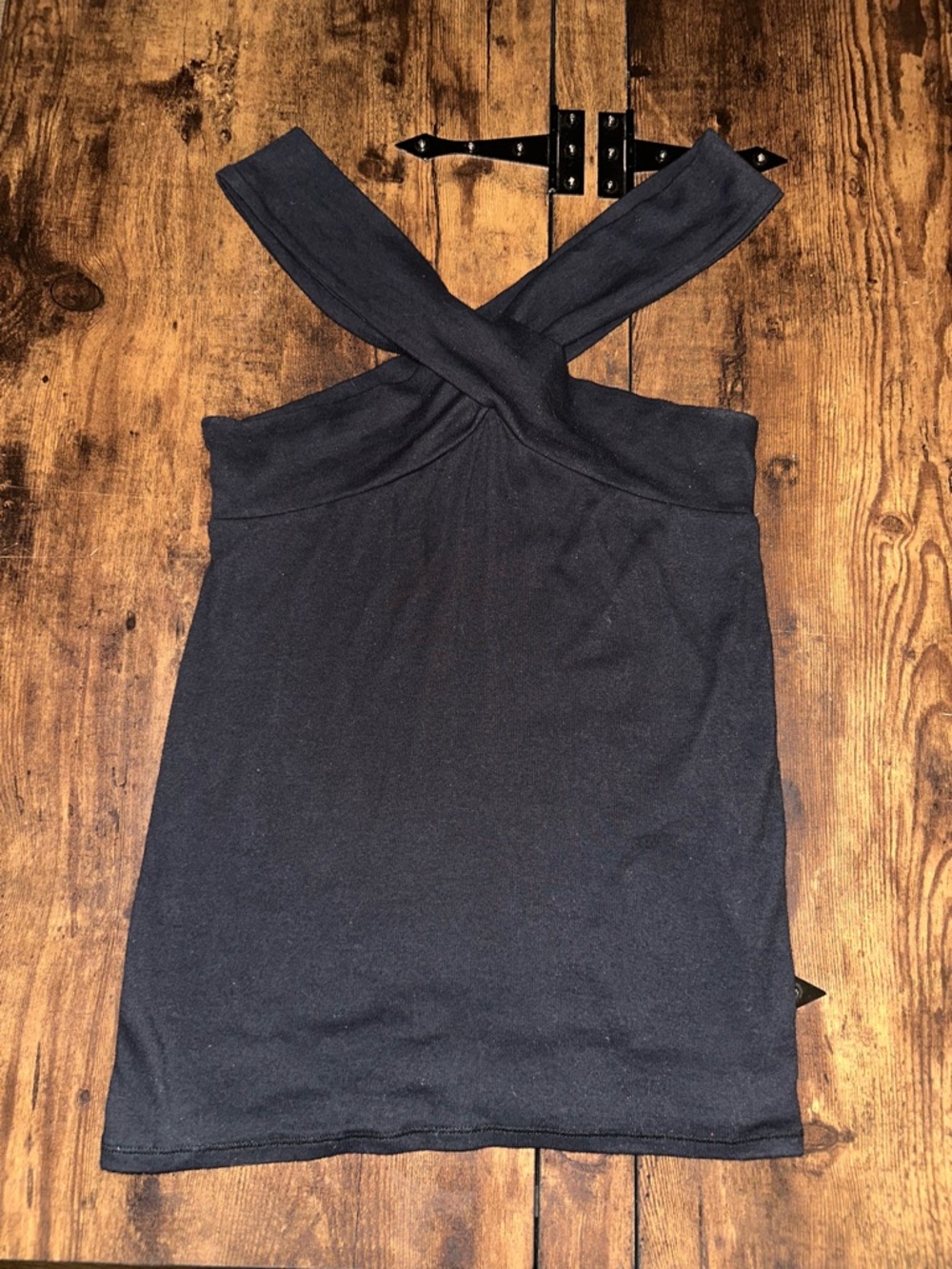 Black Cross-Back Fitted Tank Top